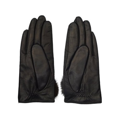 가죽 손등 U 밍크퍼 여 장갑 2종