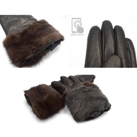 가죽 빅 밍크 여 장갑 2종