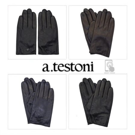 시그니처 마크 남 가죽 장갑 3종