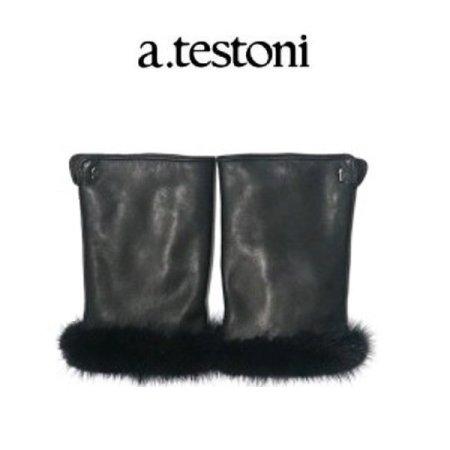 밍크 퍼 여 가죽 워머 장갑 2종