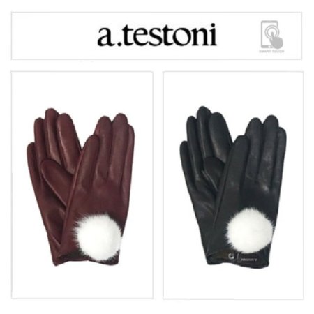 밍크 방울 여 가죽 장갑 2종