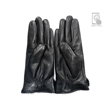 손목 밍크 방울 포인트 여 가죽 장갑