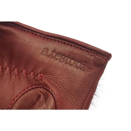 손목 밍크 방울 포인트 여 가죽 장갑