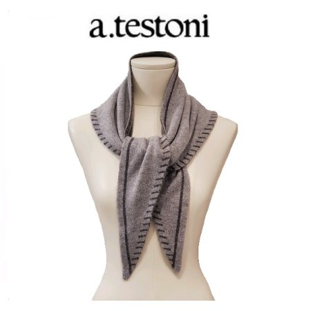 AT양면 삼각 라인 니트 머플러 2종