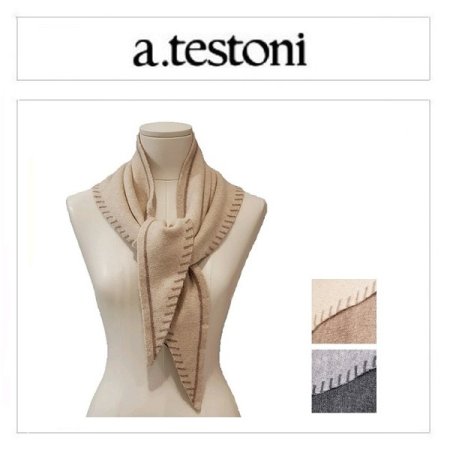 AT양면 삼각 라인 니트 머플러 2종