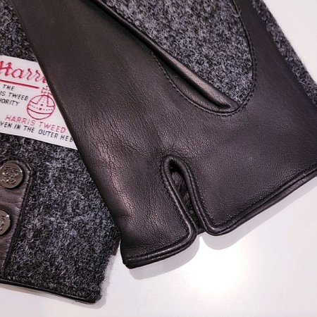 남 가죽 콤비 더블 도트 장갑