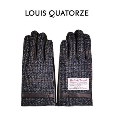 가죽 콤비 가죽띠 로고 남성 장갑