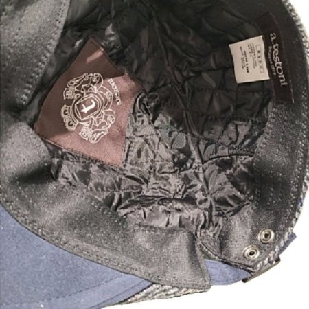 AT 남성 사선 체크 헌팅캡