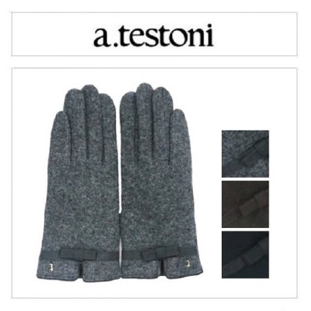 AT손등 로고 포인트 여 모직장갑3종