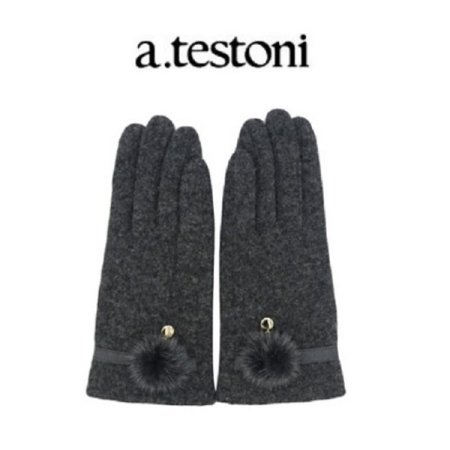 AT스웨이드 벨티드 밍크방울 여모장갑