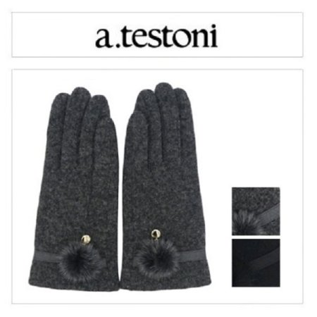 AT스웨이드 벨티드 밍크방울 여모장갑