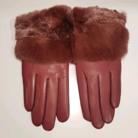 LQ 투톤 손등 퍼 여가죽 장갑 2종