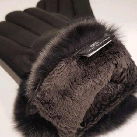 LQ 투톤 손등 퍼 여가죽 장갑 2종