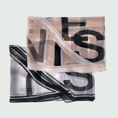 AT로고 마름모 쉬폰 스카프 2종택1