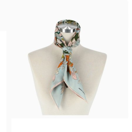 AT 플로럴 양면 미니 스카프