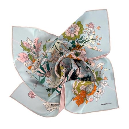 AT 플로럴 양면 미니 스카프