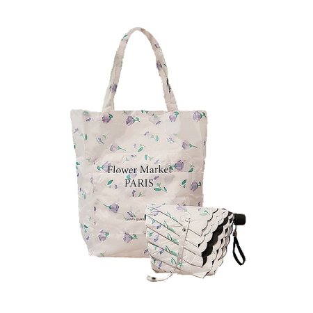 3단슬림플라워마켓에코백암막코팅우양산3