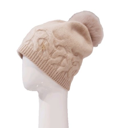 AT 웨이브 폭스 캐시미어 방울 비니