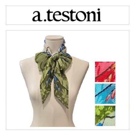 AT 리스 플라워 주름 스카프 3종