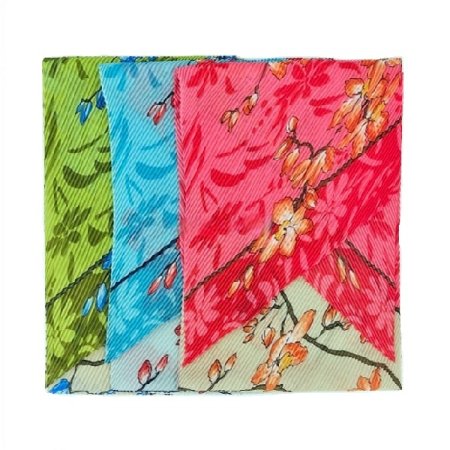 AT 리스 플라워 주름 스카프 3종