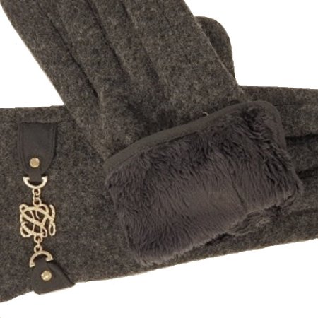 모 로고 짧은 체인 여성 장갑