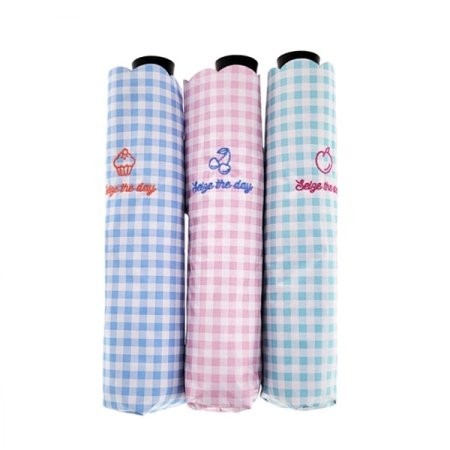 3단 슬림 체크 파스 암막코팅 우양산