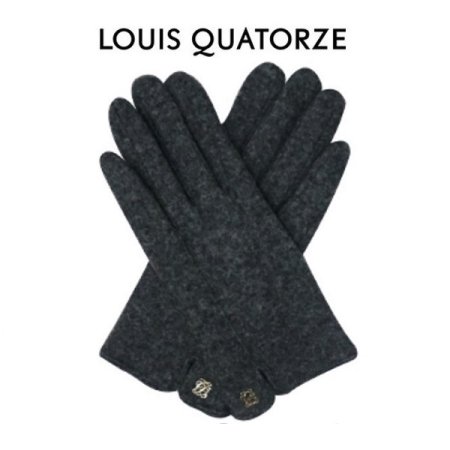 LQ 핀턱 로고 여성 모직 장갑