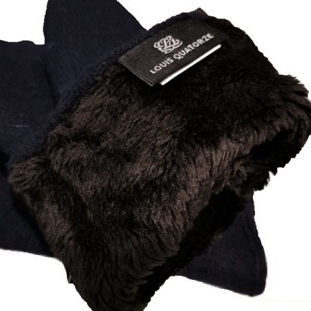 LQ 핀턱 로고 여성 모직 장갑