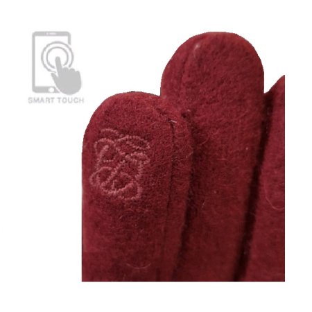 LQ 핀턱 로고 여성 모직 장갑