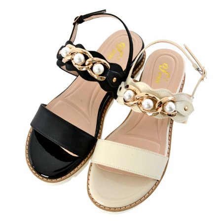 여성 웨지굽 보석 샌들