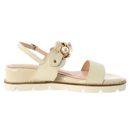 여성 웨지굽 보석 샌들