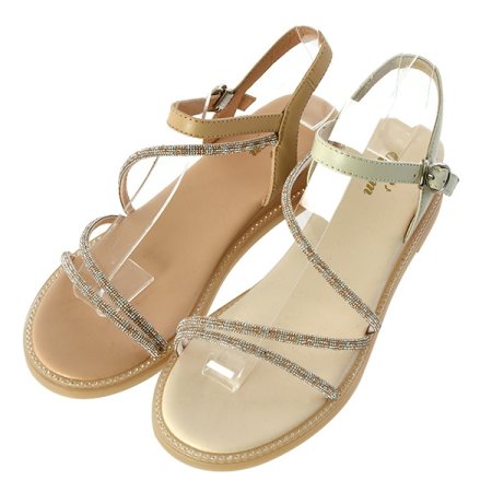 여성 4CM 보석 캐쥬얼 샌들