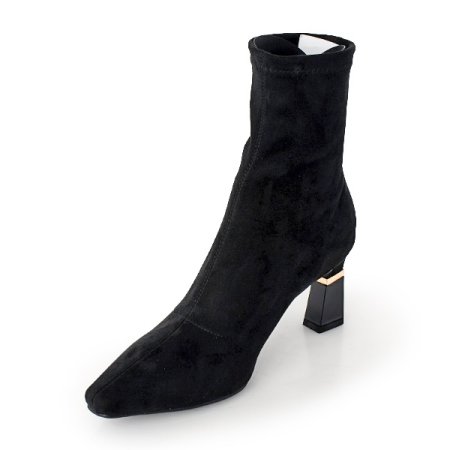 여성 7CM 스웨이드 스판 앵클 부츠