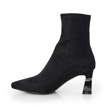 여성 7CM 스웨이드 스판 앵클 부츠