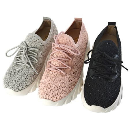 여성 보석 망사 스니커즈