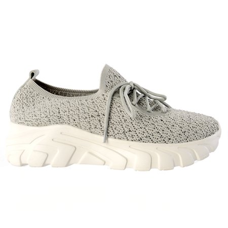 여성 보석 망사 스니커즈