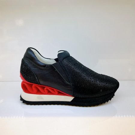 여성 7CM 큐빅 키높이 슬립온