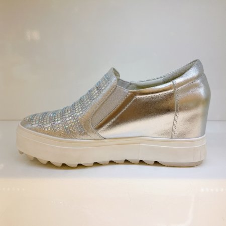 여성 7CM 반짝이 키높이 슬립온