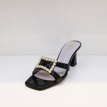 여성 6CM 큐빅 진주 샌들 뮬 2종