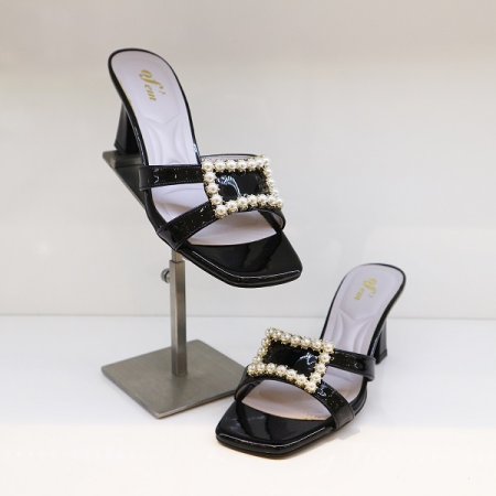 여성 6CM 큐빅 진주 샌들 뮬A