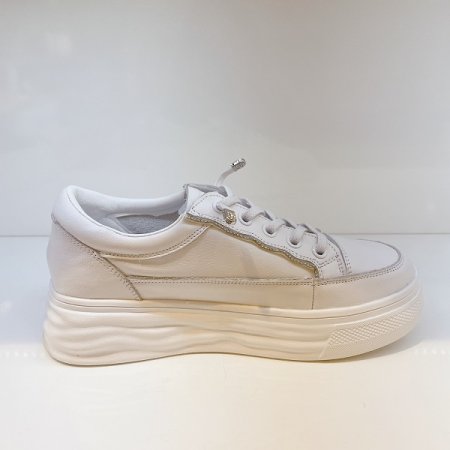 여성 가벼운 고무끈 스니커즈 화이트