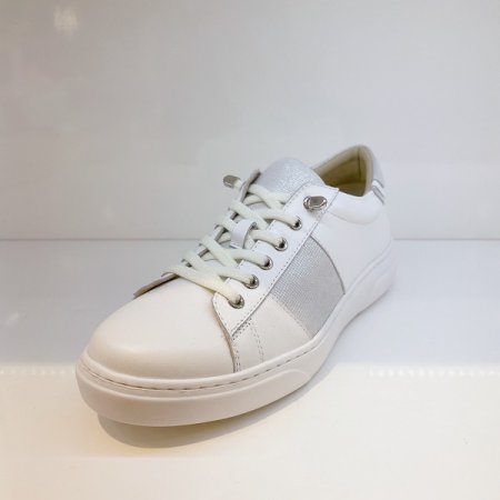 여성 슬림 밴딩끈 스니커즈 실버