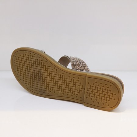 여성 물결 큐빅 고무창 샌들