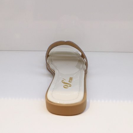 여성 발편한 에나멜 샌들 화이트