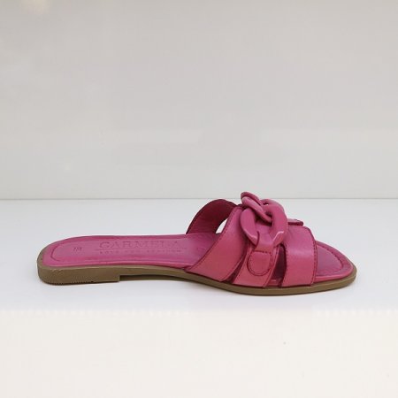 여성 소가죽 볼드 체인 샌들 핑크