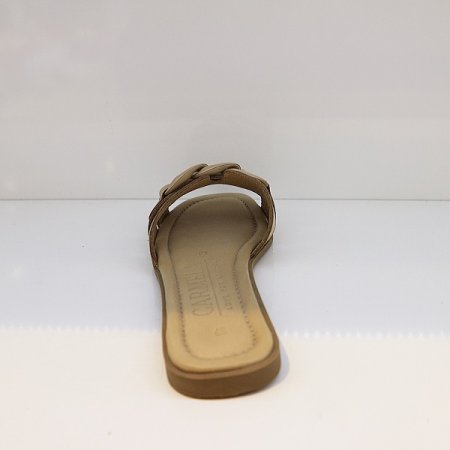 여성 소가죽 볼드 체인 샌들 베이지