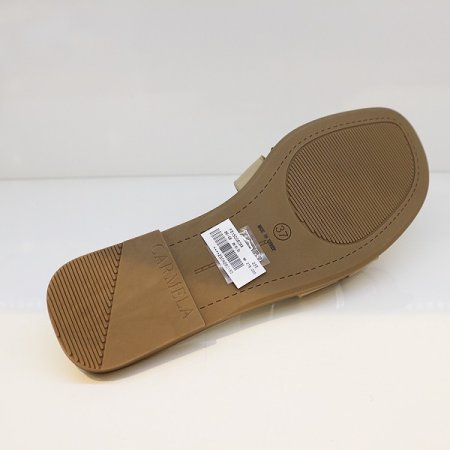 여성 소가죽 볼드 체인 샌들 베이지