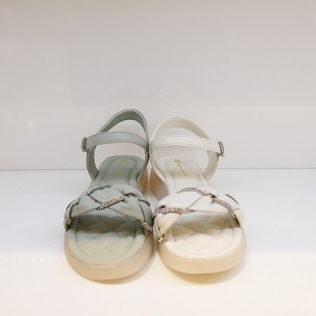 여성 3CM 꽈배기 스트랩 샌들 2종