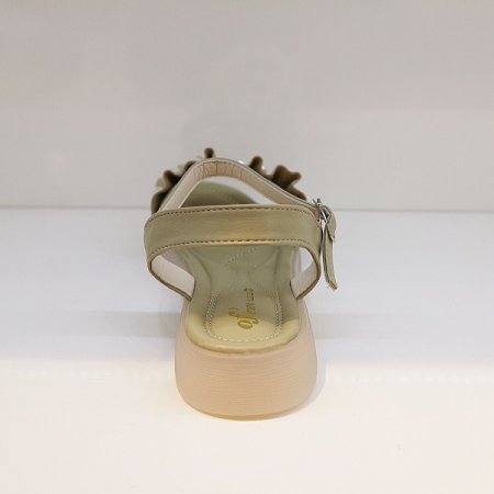 여성 진주 웨딩 스트랩 샌들 카키