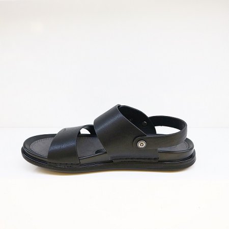 남성 부드러운 소가죽 샌들 블랙